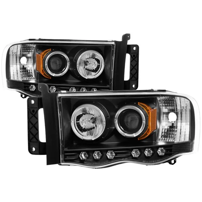 5009975 – SPYDER Headlight Assembly, Projector Beam With LED Halo H1 Halogen High Beam/ H1 Halogen Low Beam Clear Bul...